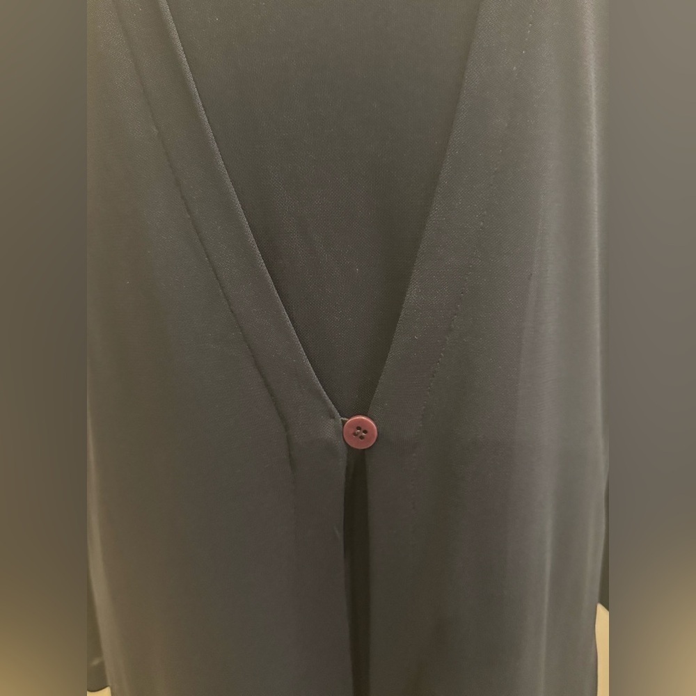 Saks Fifth Avenue 2 Piece Black Formal Dress & 1 Button Cardigan 10 Vintage VGC - Picture 11 of 16